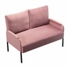Metal Frame Loveseat Couch,Designed with Simple Lines LoveseatIt,Fits well in Apartments or Rooms with Limited Space,Pink - 2 of 4