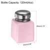 Unique Bargains Plastic Makeup Remover Nail Polish Push Down Alcohol Dispenser Bottles 3 Pcs 4oz Pink - 2 of 4