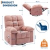 Massage Recliner Chair with Heat - 360° Swivel Rocker, Oversized Single Sofa w/ Vibration, USB & Storage Pockets for Living Room/Bedroom - 3 of 4