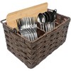 KOVOT Poly-Wicker Woven Cutlery Storage Organizer Caddy Tote Bin Basket for Kitchen Table, Measures 9.5" x 6.5" x 5" - 2 of 4