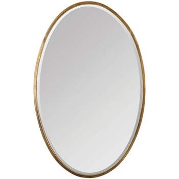 Uttermost Herleva Antiqued Plated Gold 17 3/4" x 28" Oval Wall Mirror