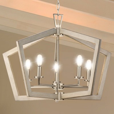 Urban Ambiance Luxury Modern Indoor Chandelier,  19-1/4''H x 28"W x 28''D,  Brushed Nickel Finish, UHP4562