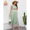 Womens Maternity V Neck Dress Ruffle Sleeve Pocket Baby Shower Maxi Dress - 4 of 4