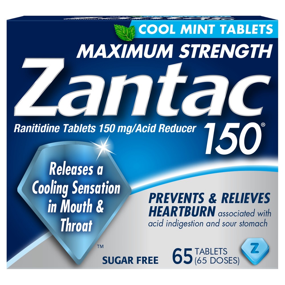UPC 681421032049 product image for Zantac 150 Cool Mint Maximum Strength Sugar Free Acid Reducer Tablets | upcitemdb.com