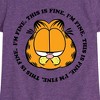 Girls' - Garfield - I'm Fine This Is Fine Fitted Short Sleeve Graphic T-Shirt - 2 of 4