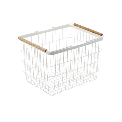 Yamazaki Home - Wire Basket - Two Sizes - Steel + Wood - image 1 of 4