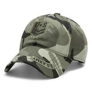 Alilang Distressed Flag Embroidered Baseball Cap with Contrast Stitching - 1 of 4