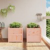 vidaXL Garden Planters Outdoor Flower Box 2 Pcs - Solid Wooden Square Containers for Patio/Balcony - 23.6"x23.6"x23.6" - 3 of 4