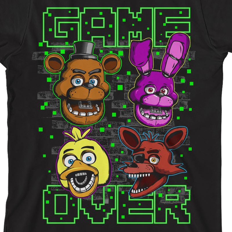 Five Nights at Freddy's Game Over Boy's Black Short Sleeve Tee, 2 of 4