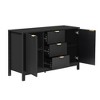 Entryway Cabinet with Wave Design, Adjustable Shelves, 3 Drawers & Soft-Close Doors, Storage Console Table W/Metal Handles, Suitable for Home - 4 of 4
