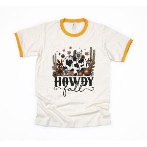 Simply Sage Market Women's Howdy Fall Pumpkin Short Sleeve Ringer Tee - 1 of 1