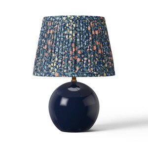 Rifle Paper Co. x Target Round Base Table Lamp - Pleated Mayfair Shade: Ceramic Accent, 60W, Inline Switch, ETL Listed - 1 of 4