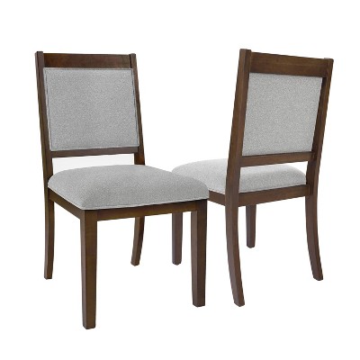 HomePop Set of 2 Open Back Upholstered Wood Frame Dining Chairs