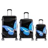 InUSA Checked Butterfly Print Lightweight Hardside Spinner 3pc Suitcase Set - Black - 4 of 4