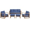 Gymojoy 5 Pieces Outdoor Patio Sofa Club Chair with Ottoman Set - 3 of 4