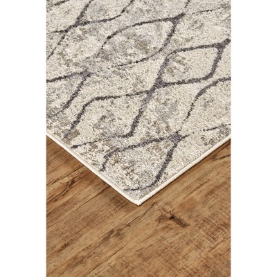 Ivory and Gray Rectangular Reversible Cotton Rug