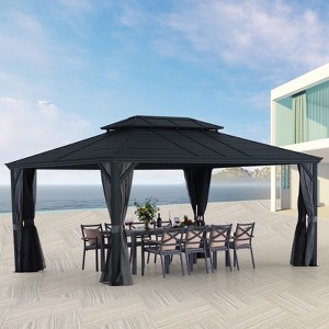 UNISOAR Hardtop Gazebo with Galvanized Steel Double Roof - 1 of 4