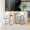 Arceso 26" Faux Leather Barstools Set of 2, Bar Stools, Modern Counter Height Stools with Back and Metal Legs, Armless Counter Chairs, White - 4 of 4