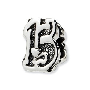 Black Bow Jewelry Sterling Silver Special Year Number 15 Bead Charm - 1 of 3