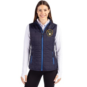 Milwaukee Brewers Cutter & Buck Rainier PrimaLoft® Womens Eco Insulated Full Zip Puffer Vest - 1 of 1