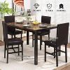 Hooseng 5-Piece Marble DiningTableSet with 4 Metal Frame Chairs, Dining Table Set for 4, Modern Style Kitchen Table and Chair Set, White - 2 of 4