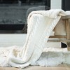 Delara Organic Cotton Throw Blanket 50x70 inches, GOTS Certified Cable Knitted Throws Blanket for Sofa Couch Bed - 4 of 4