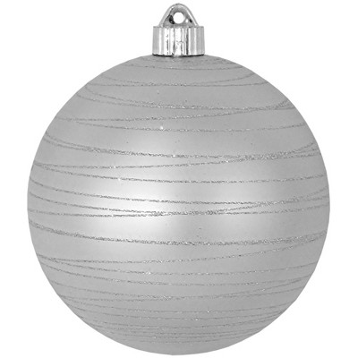 Christmas by Krebs 2ct Dove Gray and Silver Tangles Shatterproof Matte Christmas Ball Ornaments 6" (150mm)