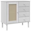 vidaXL Sideboard SENJA Rattan Look White 31.5 in.x15.7 in.x31.5 in. Solid Wood Pine - 2 of 4