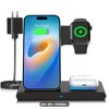 Wireless charging station 3-in-1 15 W fast charging charger stand, suitable for iPhone 16 15 14 13 12 11 X 8 Pro Max/Pro/Mini/Plus - 2 of 4