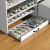 Racxily Multi-Functional Shoe Cabinet with Stool & Adjustable Shelves, Minimalist Entryway Storage Organizer, White - 3 of 4