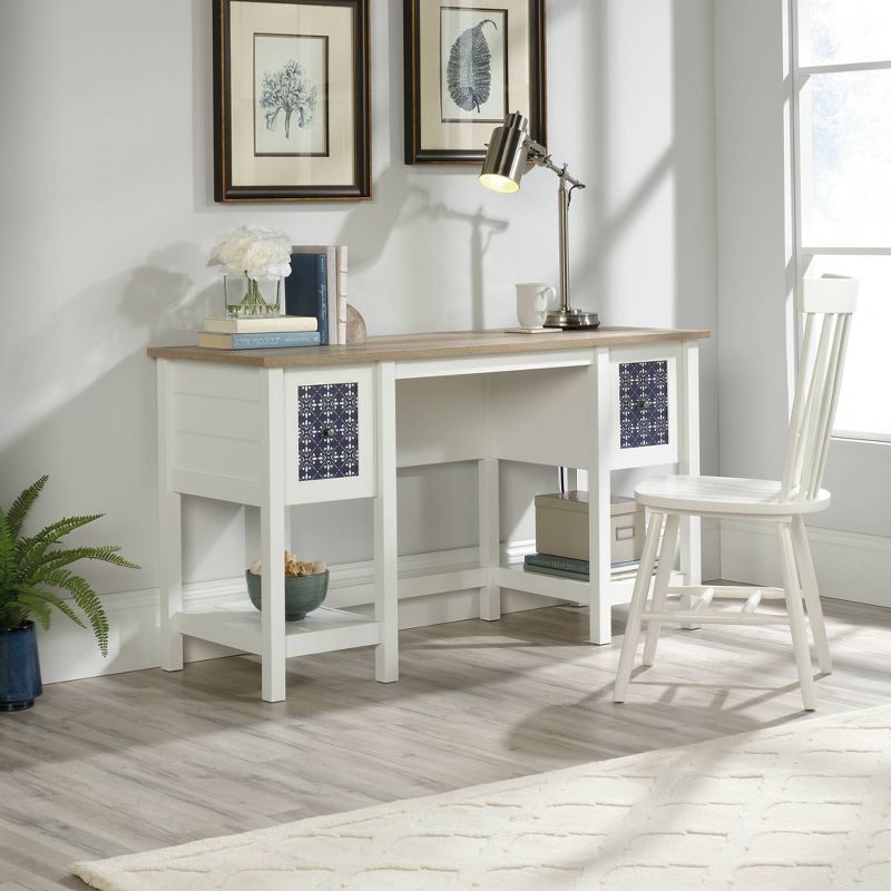 Cottage Road Desk Soft White - Sauder: Mid-Century Modern Writing Desk, Open Shelf Storage, Wood Composite, 3 of 7