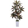 Artificial Dracaena Plant Fake Tree with White Tall Planter,Faux Yucca Tall Fake Plant in Pot Artificial Tree for Home Office Living Room Decor - 3 of 4