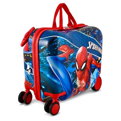 Marvel Kids' Spider-Man Hardside Carry On Ride-On Suitcase ‼️design not exact trimming is blue‼️
