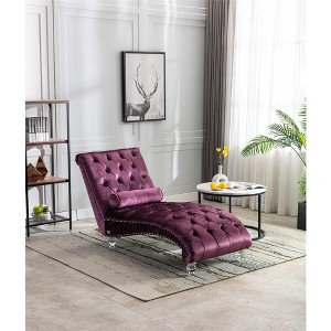 Leisure Concubine Sofa with Solid Acrylic Legs for Living Room or Bedroom - 1 of 4