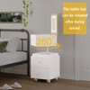 FUFU&GAGA 3-in-1 Lift-Up Vanity Table,Lift-Up Makeup Desk,360°  Rotating Top+Casters,Lighting Mirror,6 compartments & 3-Drawer,Nightstand/End Table - 3 of 4
