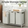 Laundry Hamper, Laundry Basket, Laundry Sorter with 3 Pull-Out and Removable Bags, Shelf, Metal Frame, 3 x 10 Gallons - 4 of 4
