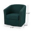 Swivel Accent Chair 360° Comfy Linen Swivel Club Chair With Nailhead Trim,Swivel Barrel Chair For Living Room Bedroom-Cuddlewood - 4 of 4