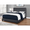 Monarch Specialties Bed Queen Size Platform Bedroom Frame Upholstered Velvet Wood Legs Grey Chrome Transitional - 2 of 4