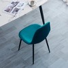 Nordlys Set of 4 Metal and Velvet Dining Chairs Vintage Style Upholstery Dining Room - 3 of 4