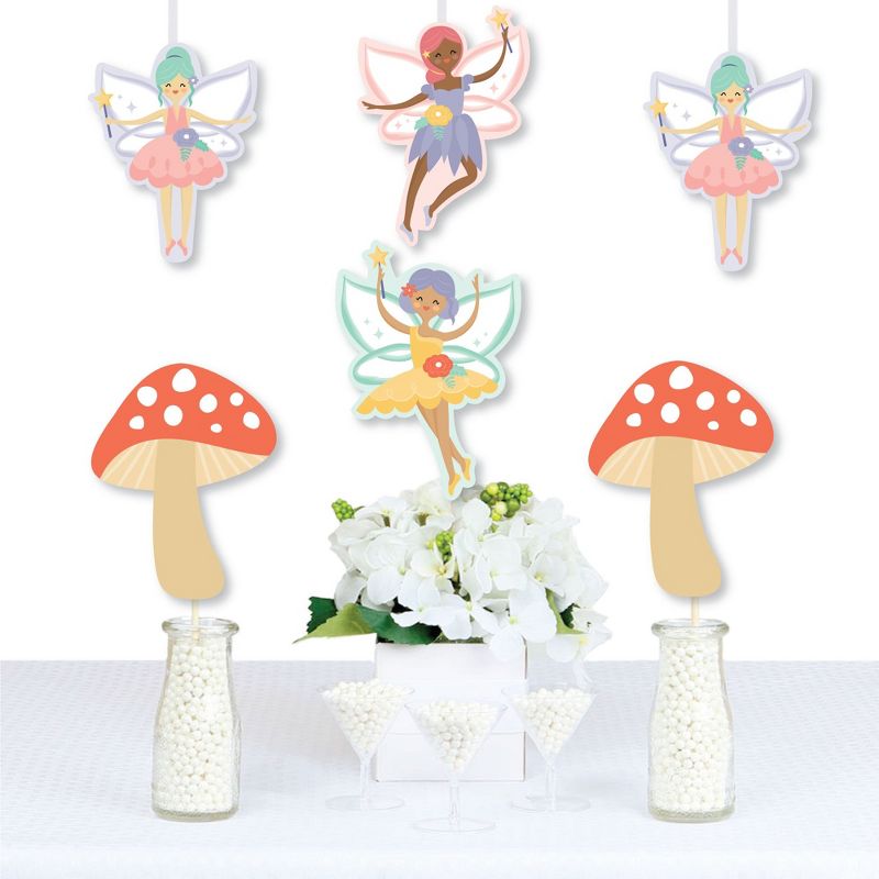 Big Dot of Happiness Let's Be Fairies - Mushroom Decorations DIY Fairy Garden Birthday Party Essentials - Set of 20, 1 of 7