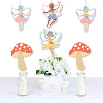 Big Dot of Happiness Let's Be Fairies - Mushroom Decorations DIY Fairy Garden Birthday Party Essentials - Set of 20