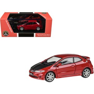 2007 Honda Civic Type R FN2 Milano Red with Carbon Hood 1/64 Diecast Model Car by Paragon - 1 of 4