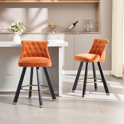 NicBex Luxury Accent Chair Barstools Set of 2 Living Room Chair with Upholstered Counter Height for Kitchen Island, Dining Room
