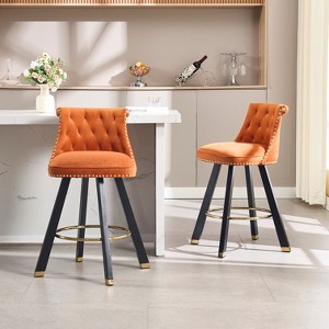 NicBex Luxury Accent Chair Barstools Set of 2 Living Room Chair with Upholstered Counter Height for Kitchen Island, Dining Room - 1 of 4