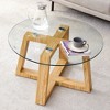 NicBex 31.5 Inch Round Coffee Table with Tempered Glass Tabletop and MDF Legs for Living Room,Bedroom - 2 of 4