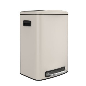 LunaLulinlk 13 Gallon 50L Kitchen Foot Pedal Operated Soft Close Trash Can - Stainless Steel Rectangular Bustbin with 30 Garbage Bags - 1 of 4