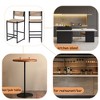 Set of 2 Creamy White Paper Rope Woven Bar Stools,Hand Weave Counter Stool with footrest for Kitchen Island, Dining Room - 4 of 4