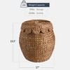 Best Choice Products Scalloped Water Hyacinth Storage Tote Basketwith Lid - Chestnut - 2 of 4