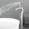Cobbe Freestanding Floor Standing Tub Faucet Single Handle Tub Filler with Tub Spout and Hand Shower Brushed Nickel - 4 of 4