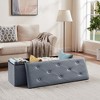 VECELO Folding Storage Ottoman Bench, Versatile Shoestool & Footstool, Bedroom Bench with Storage, Holds up to 660 lb - 2 of 4
